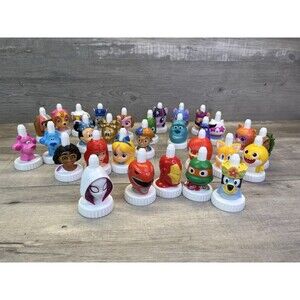 Good 2 Grow Juice Toppers Lot Of 30 Various Bottle Tops Collection Disney & more